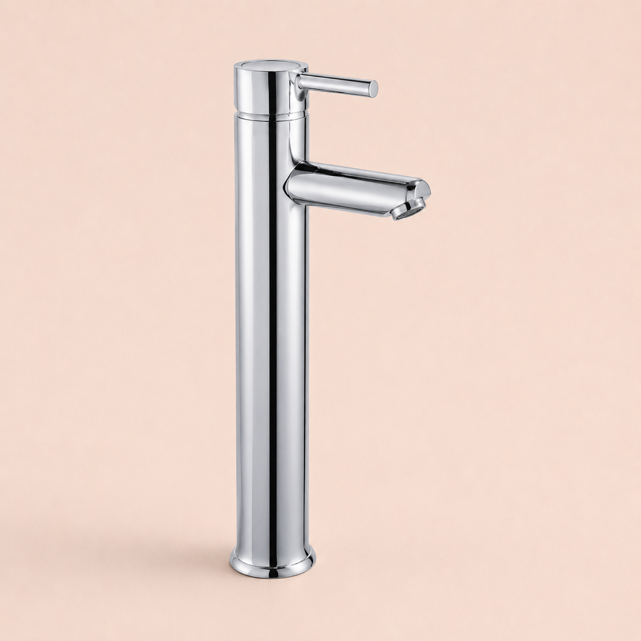 VanityBathroom Waterfall Spout Faucet with Chrome Polish, Tall Bathroom Tap Mixer with UK Standard Hoses