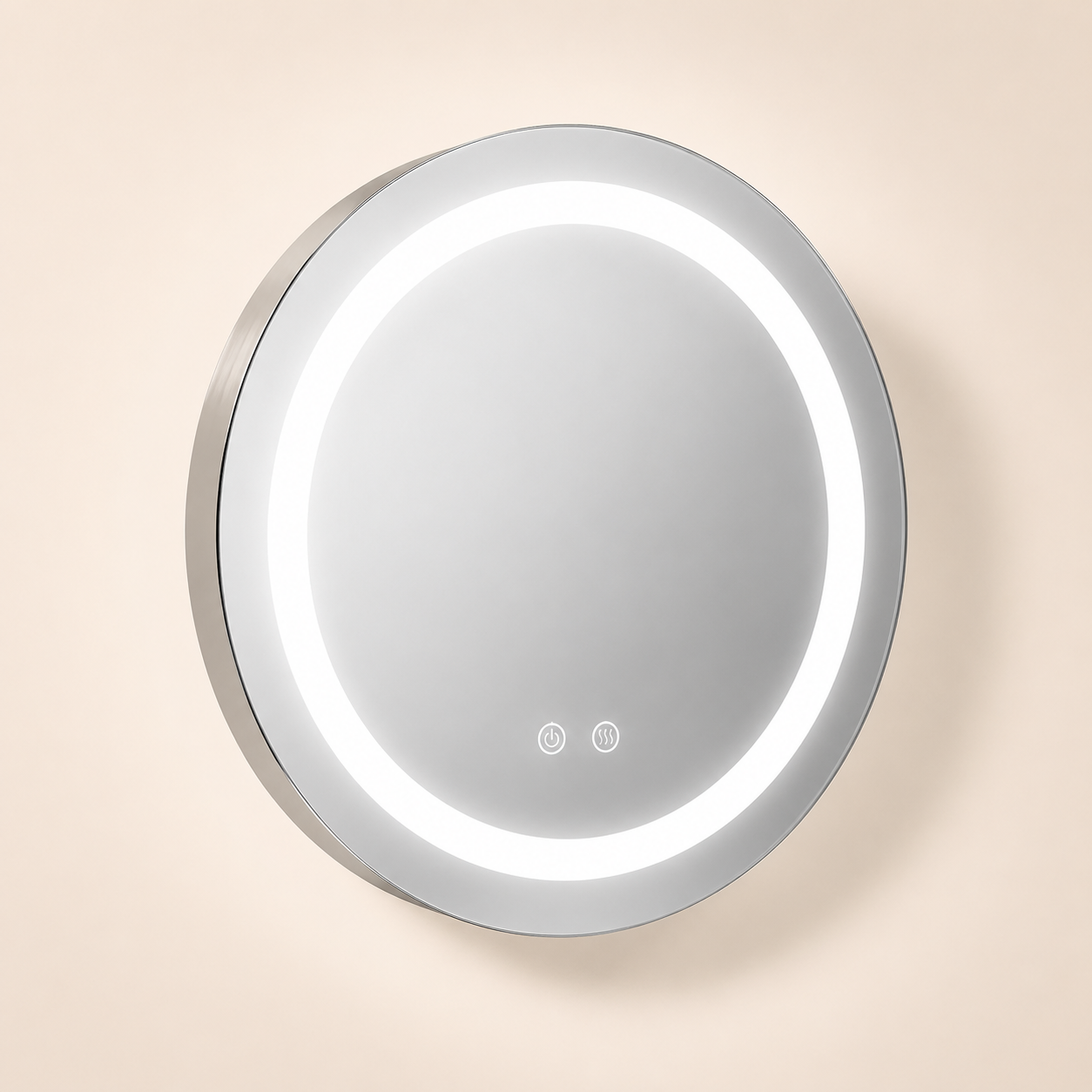 VanityBathroom Luna Round Bathroom LED Mirror with Dimmable Lights, Anti-fog, Shatter-Proof Tempered Glass