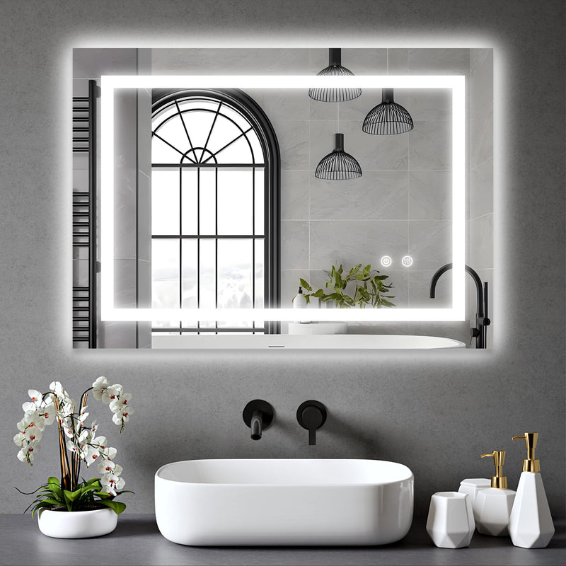 VanityBathroom Celeste Rectangle Bathroom LED Mirror with Dimmable Lights, Anti-fog, Shatter-Proof Tempered Glass